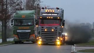 2X VERY LOUD SCANIA 4-SERIES GOING CRAZY WITH LOTS OF SMOKE AND POWER  Ex Westland Cargo