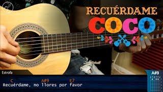 Como tocar RECUÉRDAME de COCO en Guitarra Acustica  Tutorial COMPLETO  Christianvib