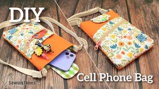 DIY Cell Phone Bag  How to make a Mobil Pouch Tutorial sewingtimes