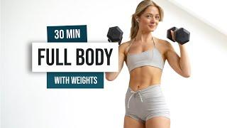 30 MIN Full Body With Weights ADVANCED Dumbbell Workout At Home