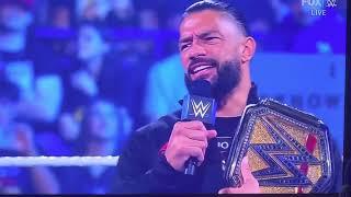 Roman Reigns tells the crowd of  Lexington Kentucky to acknowledge him #Smackdown June162023