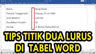 4 Cara Membuat Titik Dua Lurus di Tabel Word