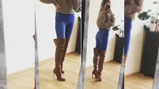 WIDE CALF THIGH HIGH BOOTS To Wear With Skinny Jeans UP2STEP Shoes