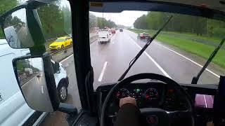 Electric Scania new gen Truck Driving vlog raining Livestream