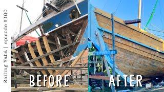 Wooden boat restoration 2 years in 20 minutes — Sailing Yabá #100