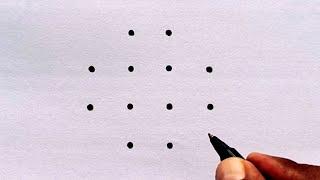 Beautiful Design Drawing  how to draw design from 4×2 dots  dots drawing  Amazing