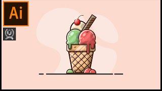 Adobe Illustrator CC Tutorial _ Ice-Cream illustration Design