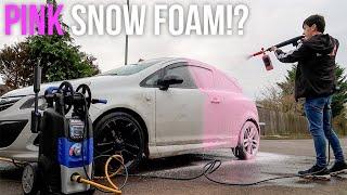 SATISFYING *PINK* SNOW FOAM ON DIRTY CAR CLEAN