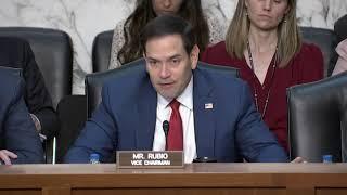 Vice Chairman Rubio delivers opening remarks at a Senate Intel nomination hearing