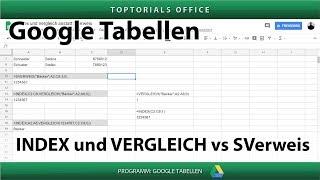 Index und Vergleich in Google Tabellen Spreadsheets