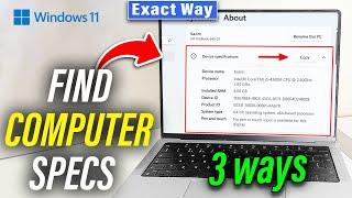 How to Find Your Computer Specs in Windows 11  Easy Way 