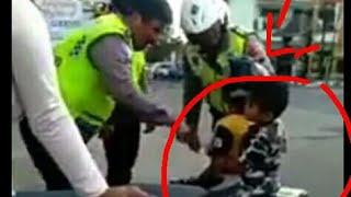 Video lucu  2 bocah ini takut kena tilang polisi