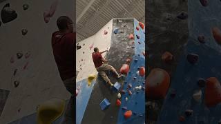 Challenging reach on V5 at Movement Englewood #bouldering