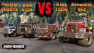 Kenworth 963 vs ZikZ 612H vs Azov 73210 vs Paystar 5600TS  Snowrunner