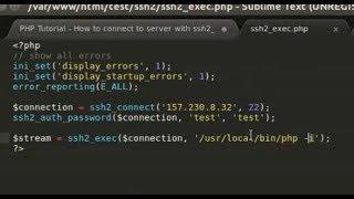 PHP Tutorial  - How to connect to server using ssh2_connect