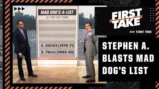 Stephen A. laughs at Mad Dog Russos list of the Top 5️⃣ NBA teams of all time   First Take