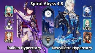 C0 Raiden Hypercarry & C0 Neuvillette Hypercarry - Spiral Abyss 4.8 Floor 12 Genshin Impact