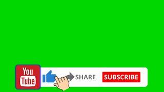 GREEN SCREEN  YouTube Like Share Subscribe BUTTON.Free to use in videos without green background#3