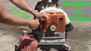 How to Diagnose and Fix a 2 Cycle Blower Trimmer that Wont Start - NO SPARK Repair