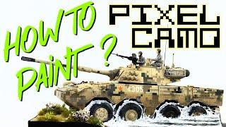 HOW TO PAINT desert version of PIXEL CAMO in 135 scale Chinese version