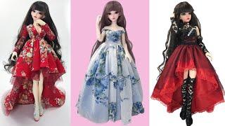 Gorgeous DIY Barbie Doll Dresses Tutorial ️ 멋진 DIY BJD 인형 드레스  DIYBJDドールドレス