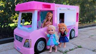 Camper  Elsa & Anna toddlers - Barbie - picnic - RV - nature