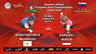 Day 3 Youth The 10-ball discipline Dynamic Billard European Pool Championships Youth 2024.