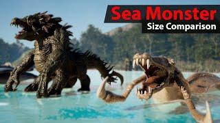 Biggest Sea Monsters size comparison  in Cinema and Gaming History 