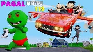 Pagal Bittu Sittu 119  Remote Control Car Cartoon  Flying Car Cartoon  Bittu Sittu Toons