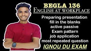 Presentation active and passive voices job application  BEGLA 136  Important question  ENGLISH