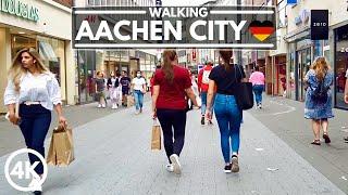 4K Walk in Aachen City Germany - Video Tour of Spa and Border City in 4K