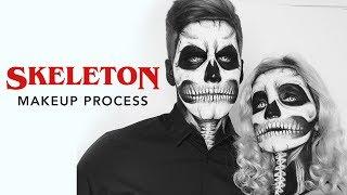 Skeleton Skull Makeup Process  Halloween Parties