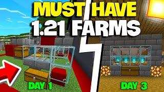 5 MUST HAVE Farms for Minecraft Bedrock 1.21 XP + LOOT