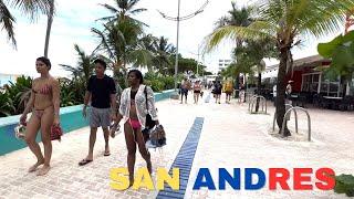 4K SAN ANDRES ISLAND ️  Beauty of sidewalk Spratt Bight Beach on Foot Colombia Walking Tour 