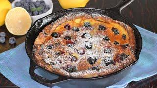 Blueberry Dutch Baby Pancake  Skillet Breakfast Cake in few minutes  How Tasty Channel