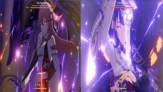 C0 Yae Miko vs C0 Raiden Burst Damage Comparison