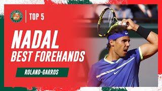 Top 5 Rafael Nadal forehands at Roland-Garros