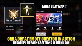 CARA MUDAH MENDAPATKAN EMOTE CRAFTLAND FF CREATOR IN ACTION - MASTER CRAFTER FREE FIRE