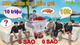 Thử Thách 25h Cắm Trại Bằng Cách ĐẤU GIÁ 0 Sao vs 5 Sao  25 Giờ Cắm Trại 100k vs 10 triệu