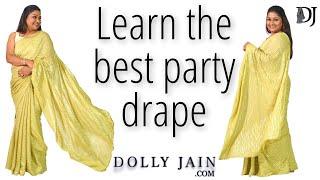 Learn the best party drape  Dolly Jain open pallu saree draping