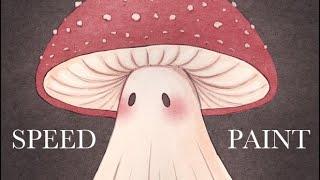 Happy Halloween Mushroom Ghost - Speedpaint