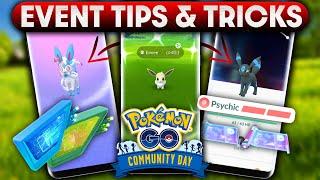 *SHINY EEVEE* COMMUNITY DAY DETAILS & TIPS in POKEMON GO  EVOLVE GLITCH MOVES ANALYSIS & MORE