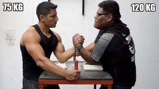 CALISTENIA VS ARMWRESTLING 120 KG VS ALBAÑIL  Lucha de Brazos Calistenia Albañil y Armwrestler