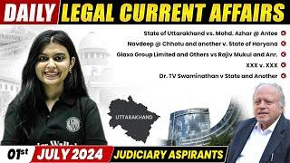 Today Legal Current Affairs  Supreme Court Updates  1st July  Judiciary By PW