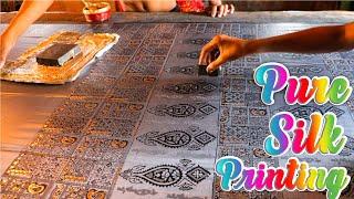 Hand Block Printing on Pure Silk Saree