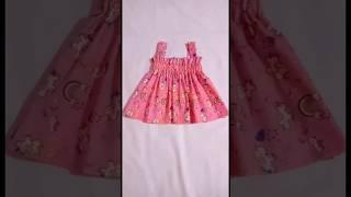 summer baby frock cutting and stitching  with elastic 1-2 year old girl frock