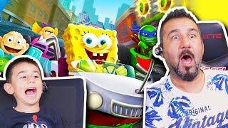 SÜNGER BOB VE ARKADAŞLARI NİNJA KAPLUMBAĞALAR İLE ARABA YARIŞI  Nickelodeon Kart Racers