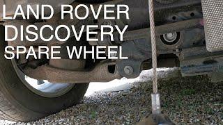 How to lower the spare wheel on a Land Rover Discovery