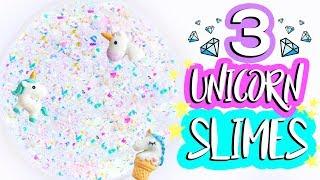 3 DIY Unicorn Slime Recipes How to Make Easy Iridescent Glitter Clear Slimes