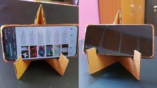 How To Make Mobile Stand With Cardboard #Shorts #YouTubeShorts Easy Cardboard  Mobile phone Holder